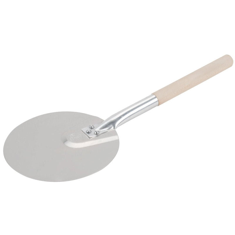 8″ ALUMINUM ROUND PEEL - 12″ WOOD HANDLE (VERY HANDY!) - Authentic Pizza Ovens