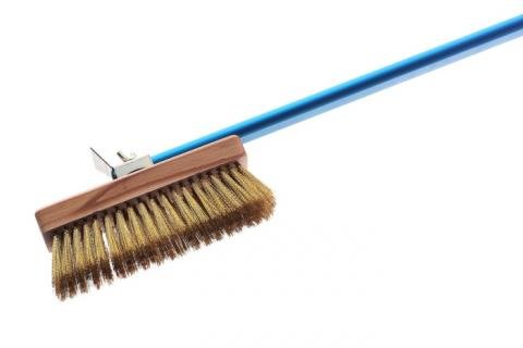 Gi.Metal Rotating Head Oven Brush with Brass Bristles - Authentic Pizza Ovens