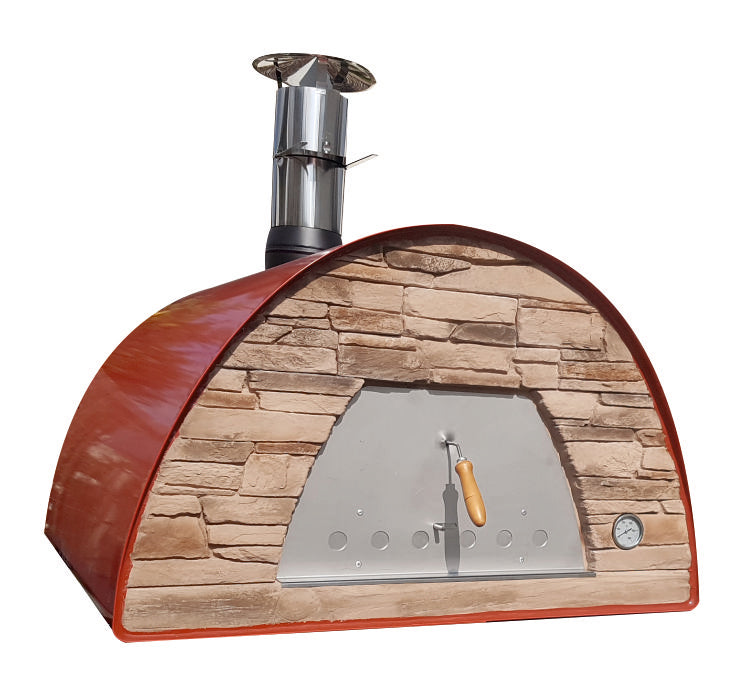 Authentic Pizza Ovens - Horno de fuego de leña roja Maximus :  Patio, Césped y Jardín