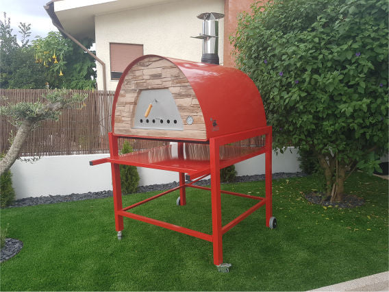  Authentic Pizza Ovens - Horno de fuego de leña roja Maximus :  Patio, Césped y Jardín