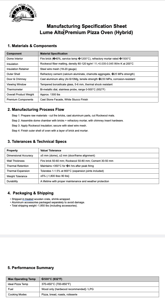LUME ALTO PREMIUM PIZZA OVEN **BRAND NEW MODEL** - Hybrid - Authentic Pizza Ovens