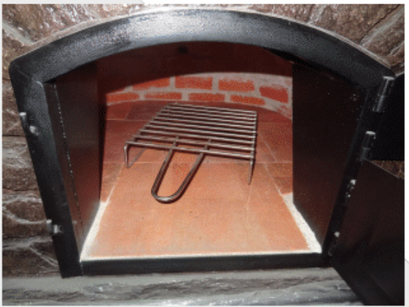 Authentic Pizza Ovens stainless BBQ RACK inside traditional oven