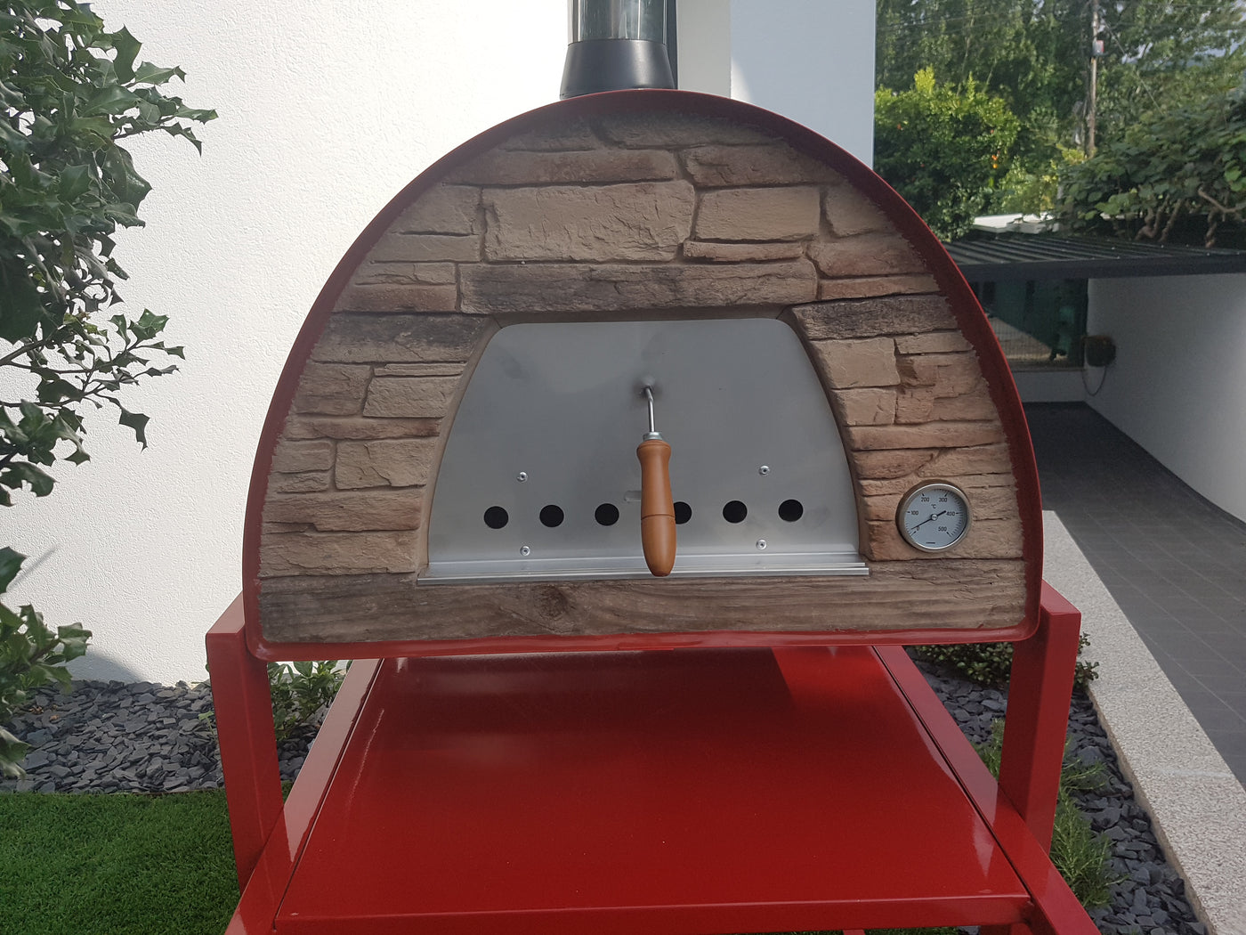 Authentic Pizza Ovens - Horno de fuego de leña roja Maximus